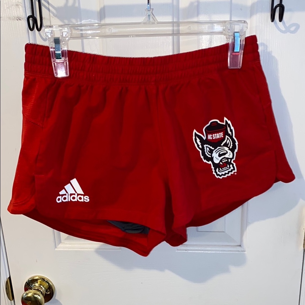 NC State Wolfpack women’s Adidas athletic shorts. Two pairs, size small